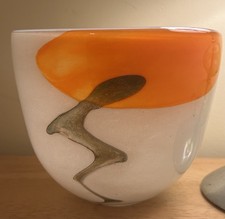 Svaja Art Glass Bowl Signed