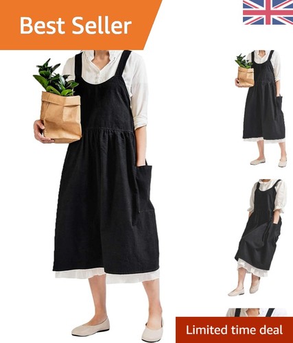 Stylish cotton linen bib - linen, apron