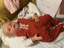 Full silicone reborn doll, by German artist Doris Sonnenkinder. Newborn sized