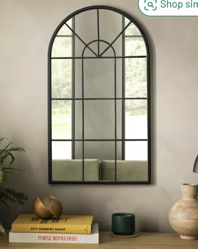 Arched black metal framed wall - black,