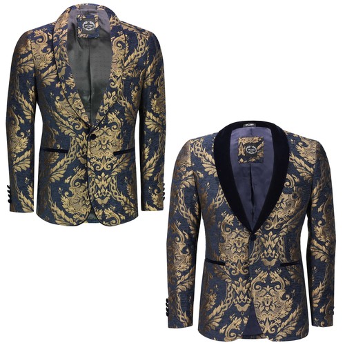 Mens jacquard blazer gold - mens,
