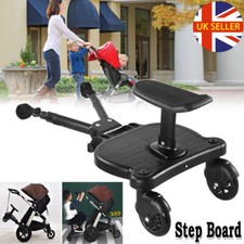 Universal Kids Buggy Board w/ Seat Step Board Stand Wheeled Pushchair Connector