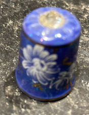 Beautiful Floral Lustre Thimble With Crystal By Rockingham