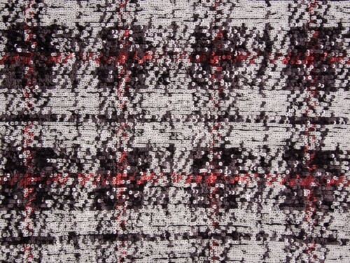 Minerva sequin mesh fabric - sequin, red