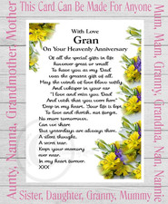 Memorial Grave Card Anniversar