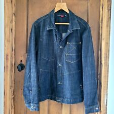 Vintage GUESS Premium USA Dark Wash Denim Jacket L 90s Designer Charcoal Casual
