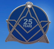 Masonic 25 Years Service Pin