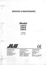 JLG High Platform Cherry Picker Lift 25RTS 33RTS 40RTS Workshop Service Manual