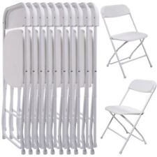 10 PC Commercial Wedding Quality Stackable Plastic Folding Chairs White