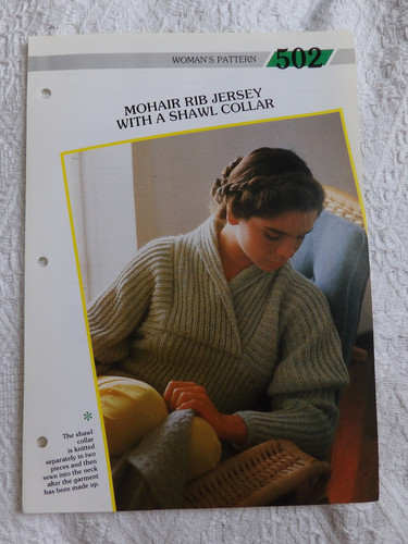 Mohair rib jersey with shawl - rib,