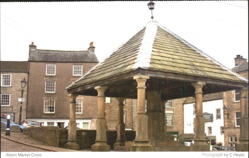 Alston market cross postcard - market,