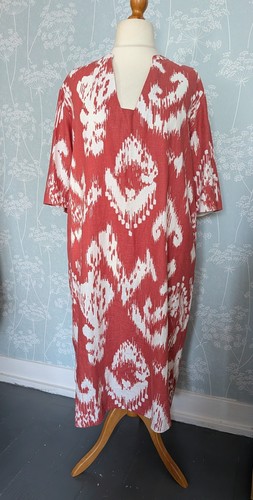 Coral kaftan style dress - m&s,