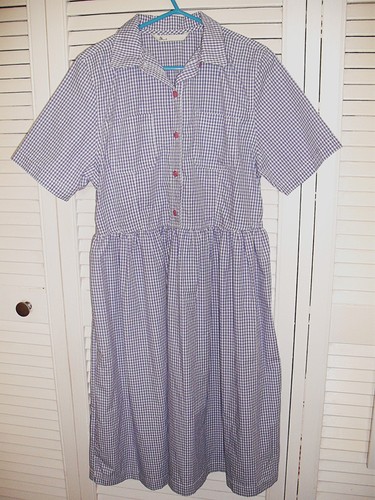 Lilac gingham school dress - gingham,