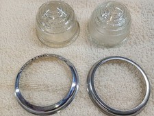 A pair of Vintage Lucas 488 Clear Glass Light Lenses