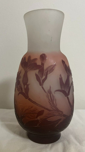Antique galle cameo glass vase - antique,