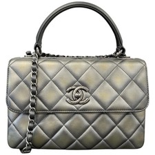 Chanel Women's Metallic Faded Small Trendy CC Handbag Grey