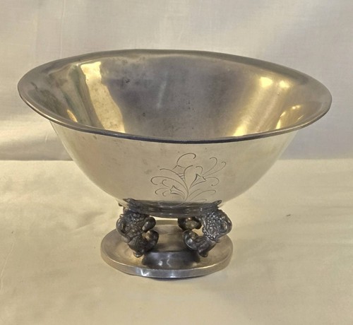 Antique pewter pedestal fruit - antique,