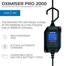 OXFORD 2000 OXIMISER PRO UK Battery Charger Motorcycle Motorbike Optimiser EL203