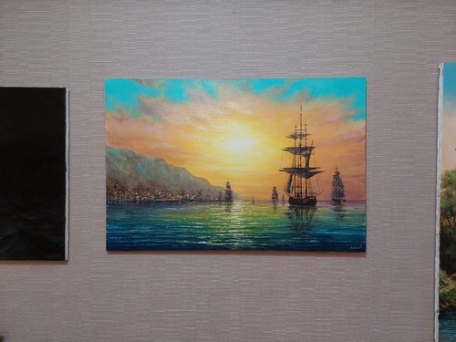 Romantic seascape painting - romantic,