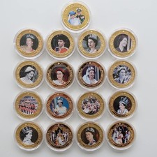 2013 Coronation Jubilee Gold Plated Coins - Queen Elizabeth II