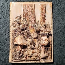 Vintage Ceramic Handmade Toadstool Mushroom Wall Tile Ornament Golbin Core