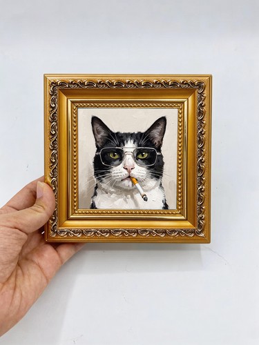 Black white cat - black,