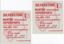 x2 1974 SILVERSTONE MARTINI SUPERSPORTS INTERSERIE TICKET PASS PORSCHE 917 10 30