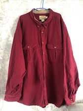 Cabelas Maroon Flannel Shirt Adult 5XL  Deerskin Soft Chamois Button Up (557)