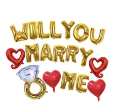 Will You Marry Me Balloons 16” Wedding Valentines Day Decorations Backdrop Props
