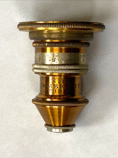 Vintage Siebert No. IX Immersion Brass Microscope Lens in Brass Case