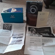 Vintage USSR Cosmic 35 Camera With Case/Box and Paperwork. Not Tested