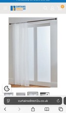 Lucy Extra Long White Voile Curtain Panel With Slot Top 108" (274cm) Drop