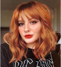 Short bob ginger wig - ginger, with
