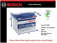 EFB Car Battery fits ALFA ROMEO GIULIETTA MITO BRERA 147 SPIDER Bosch