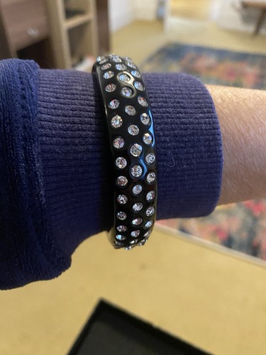 Ladies black sparkly bangle - sparkly,