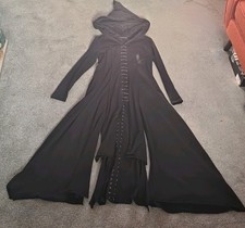 PUNK RAVE ladies Dress Outfit Black Laced  Hooded Goth Witch Steam Punk Xl