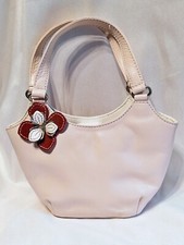 Jane Shilton...Leather Small Handbag Pale Pink Flower Detail 