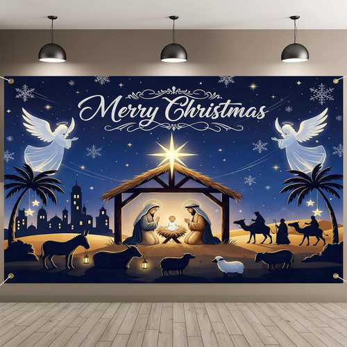 Nativity large backdrop banner - nativity,