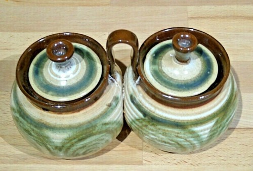 Vintage studio pottery twin - -,