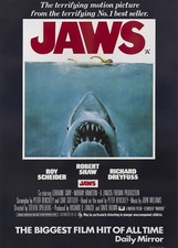 JAWS 1975 UK Bus Stop poster