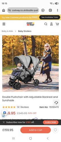 Double pushchair with - double,