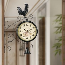 Outdoor Garden Paddington Station Wall Clock Double Sided Wall Clock and Bracket