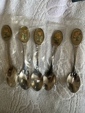 Vintage Tetley Tea Folk Collectible Spoons (Set of 5)– 1980s – Rare & Unused