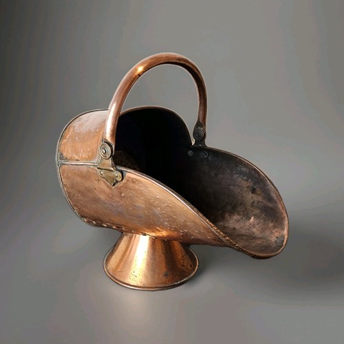 Copper coal scuttle bucket - copper,