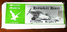 MERLIN MODELS - 1/72 - HAWKER HART - FROG PENGUIN REPLICA MODEL KIT w/COA LTD ED