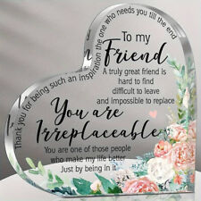 To My Friend Heart-Shaped Block Acrylic Plaque Birthday Friendship BFF