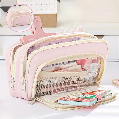 Pink pencil case zipped - pencil,