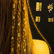 40/80PCS Metal Hair Braid Rings Dreadlock Cuff Beads Clips Women Braiding