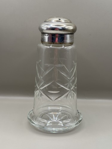 Vintage cut glass sugar - glass, shaker