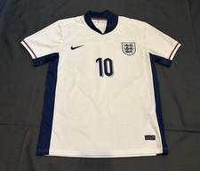 NIKE Men's Team England 2024 Home Kit Dri-Fit White Football Shirt UK L No 10